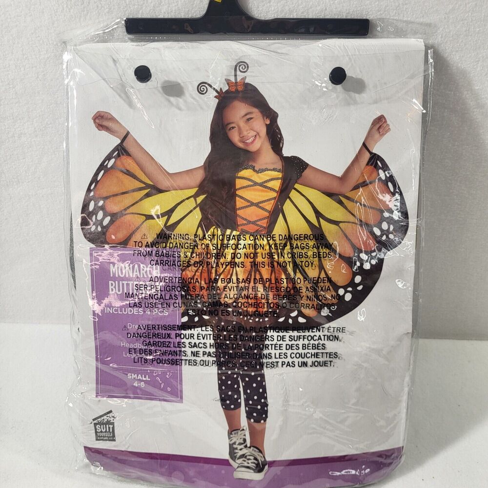 Suit Yourself Girls Monarch Butterfly Halloween Costume, Medium (8-10), Multicol